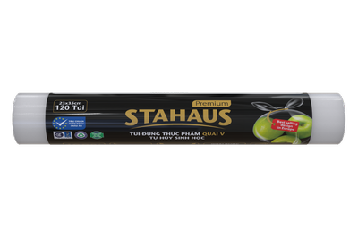Túi đựng thực phẩm THSH cao cấp quai V STAHAUS Premium 23x35cm cuộn 120 túi